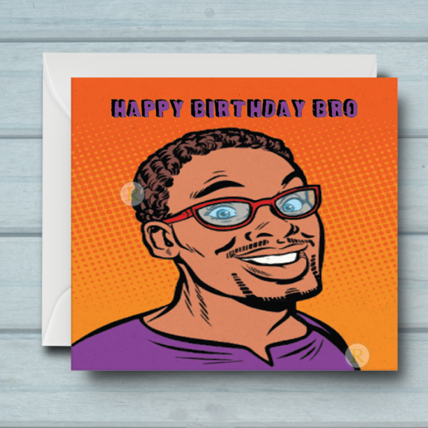 Black Man Birthday Card T